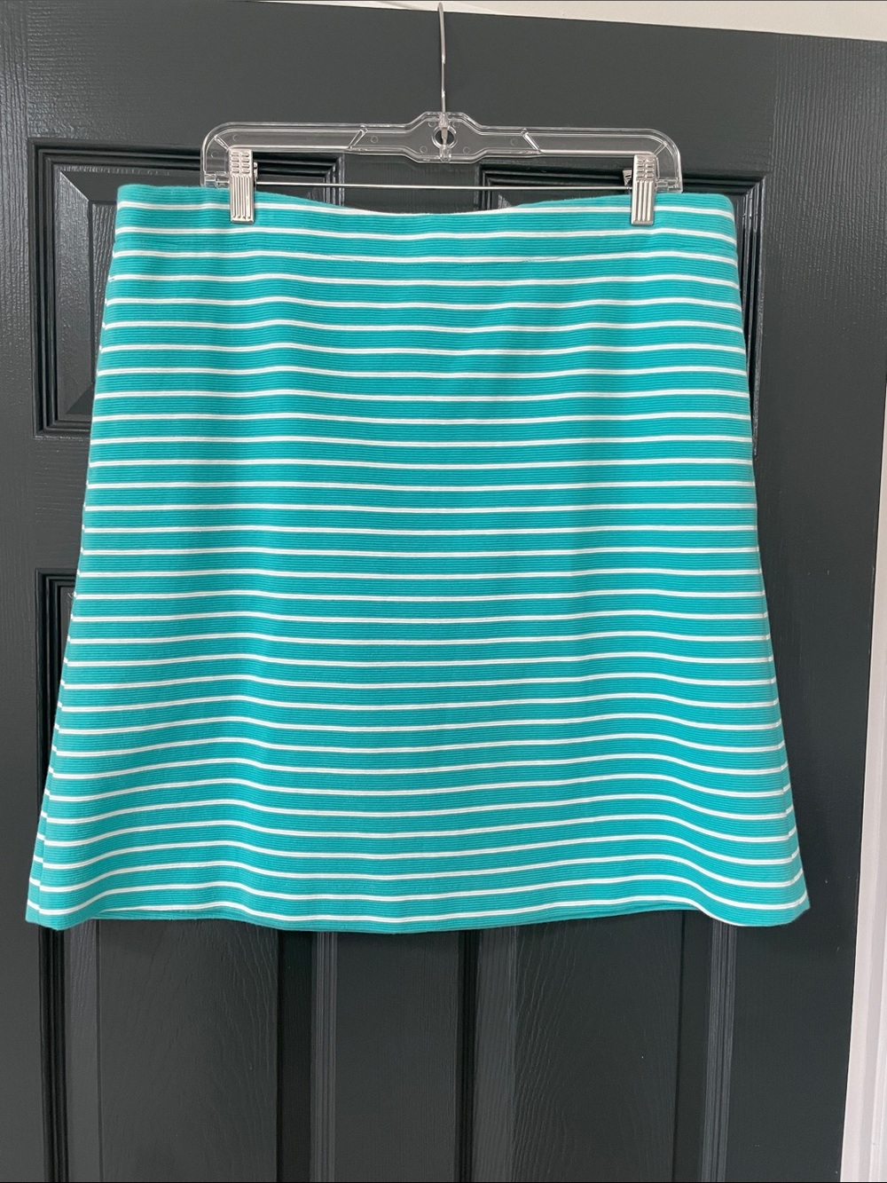 Talbots Aqua and White Striped Skirt